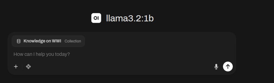 Chat window with the knowledge base attached