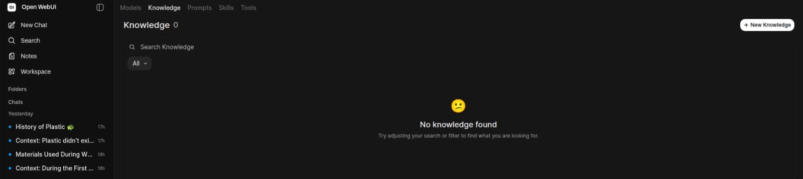 Screen showing how to create knowledge bases