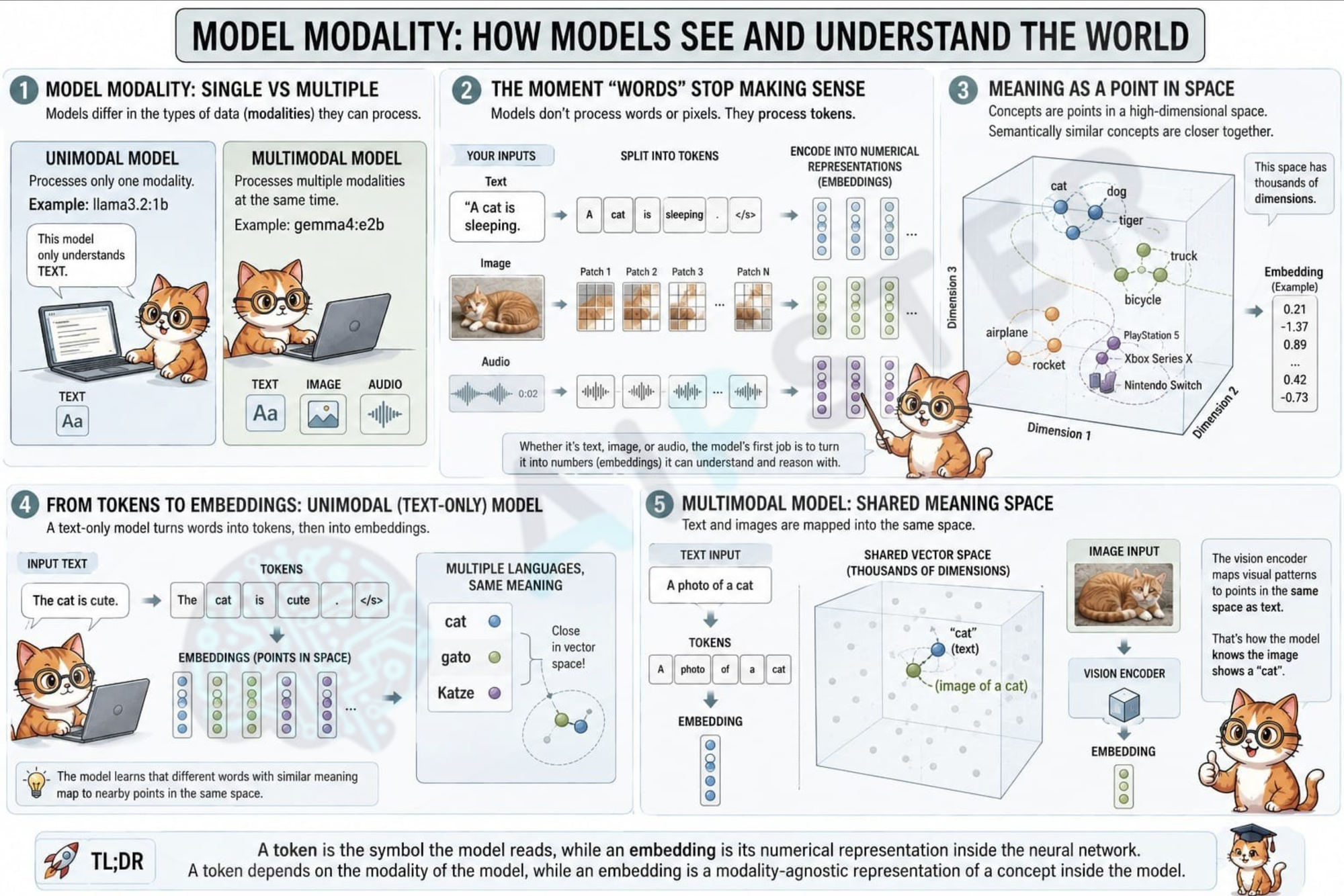 How a model reason about related concepts in multiple modalities