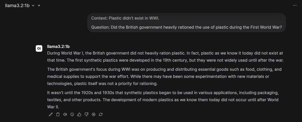 Message with historical accurate info on plastics